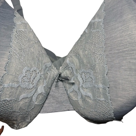 Cacique Lightly Lined Full Coverage Grey Lace Bra W Underwire size 38F - Picture 2 of 10